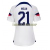 Original Fußballtrikot USA Timothy Weah 21 Heimtrikot WM 2022 Für Damen